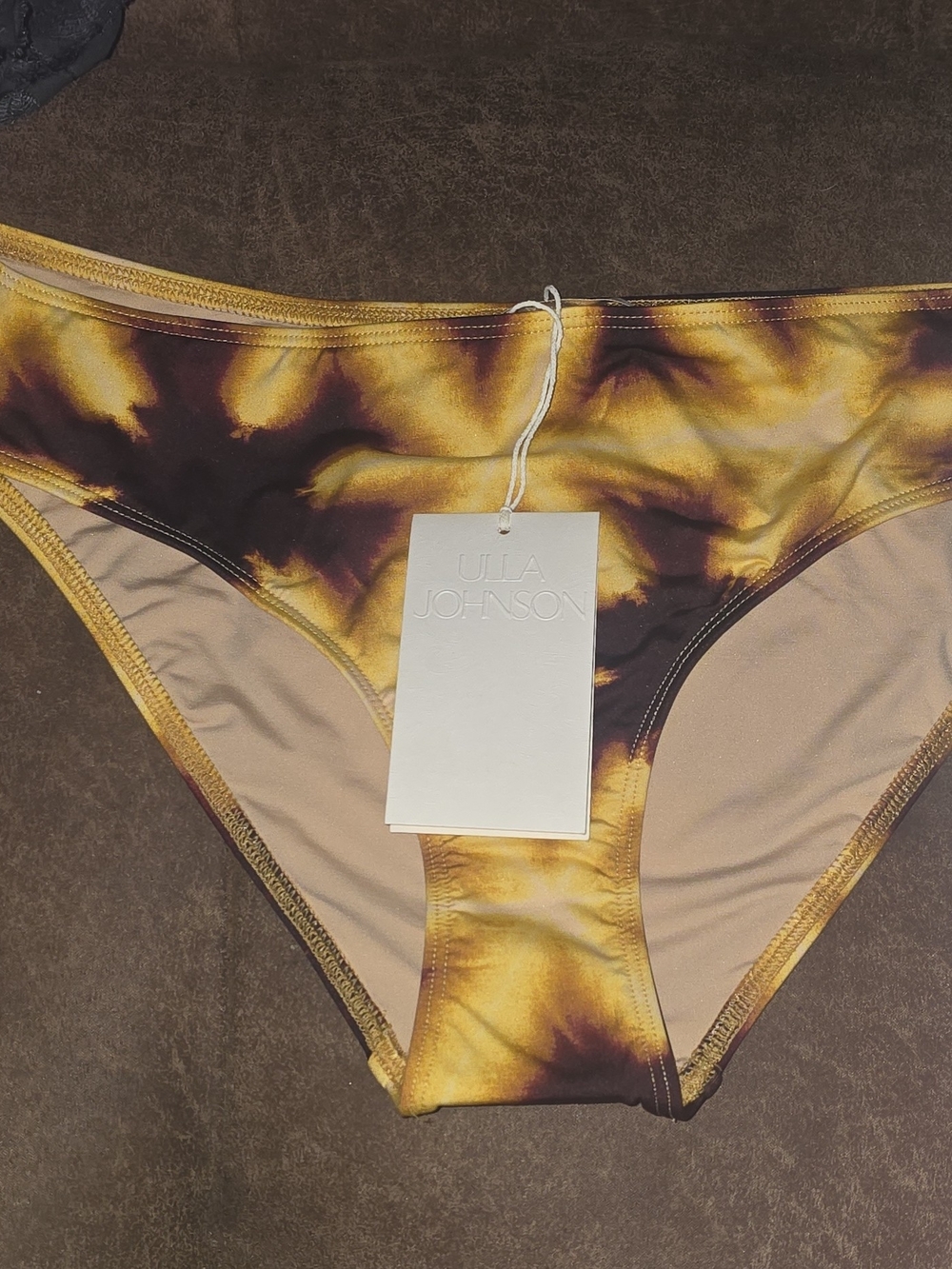 NWT Ulla Johnson Dani Tie Dye Bikini Bottom Amber Brown Size L